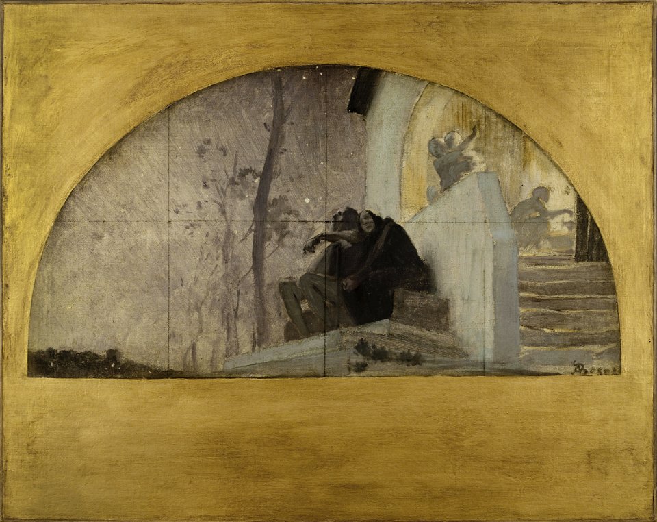 Albert (Paul Albert Besnard Besnard dit) - Esquisse pour la salle des mariages de la mairie du 1er , L'Hiver, ou Le Soir de la vie - PPP3869 - Petit Palais