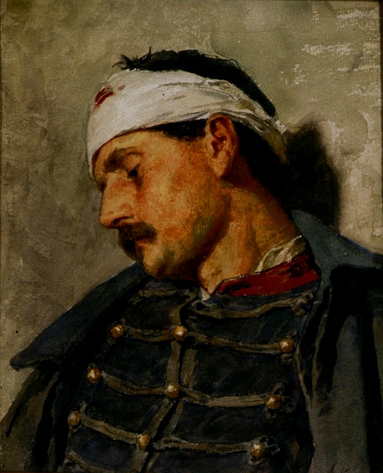 Albert Anker - Verwundeter Soldat