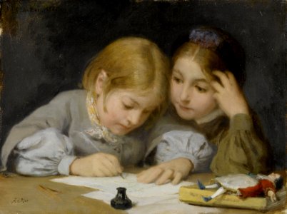 Albert Anker Schreibunterricht 1865
