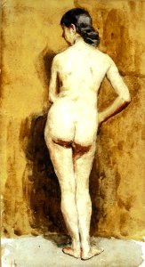 Albert Anker - Weiblicher Rückenakt