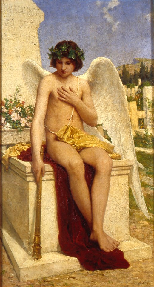 Albert Anker - Der Genius des Todes (1890)