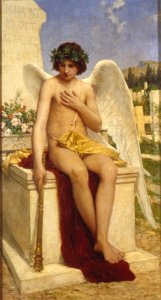 Albert Anker - Der Genius des Todes (1890)