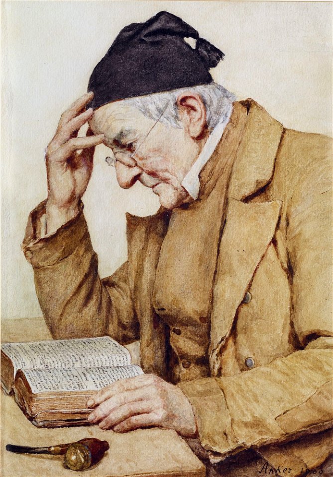 Albert Anker Lesender Mann