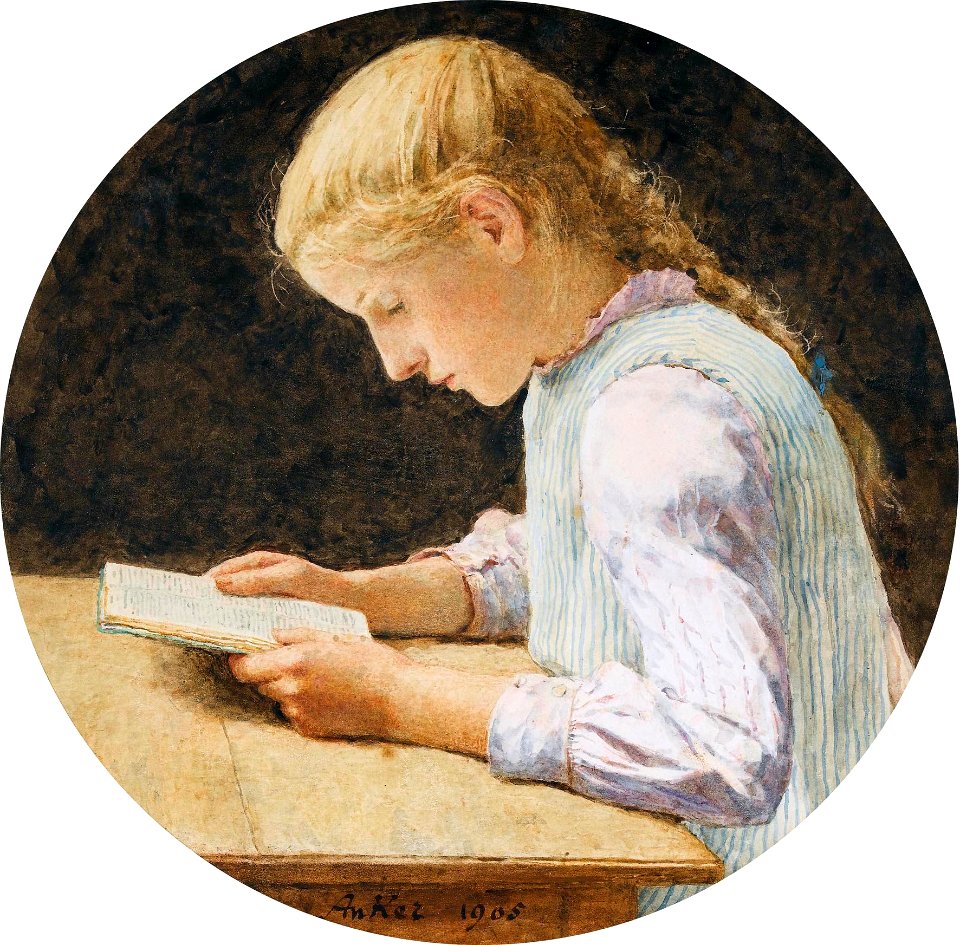 Albert Anker Lesendes Mädchen