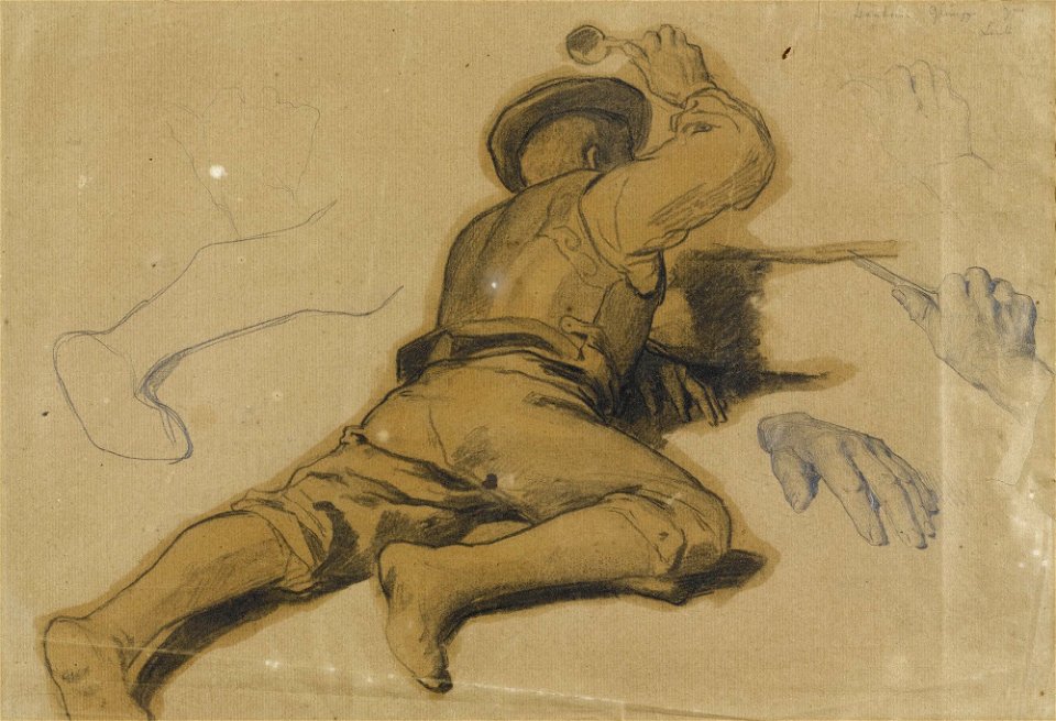 Albert Anker Studie zu Die Kappeler Milchsuppe