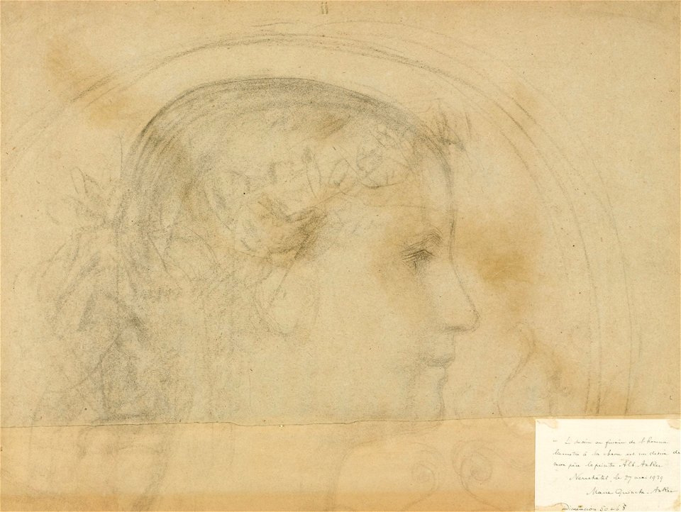 Albert Anker Studie Frauenkopf