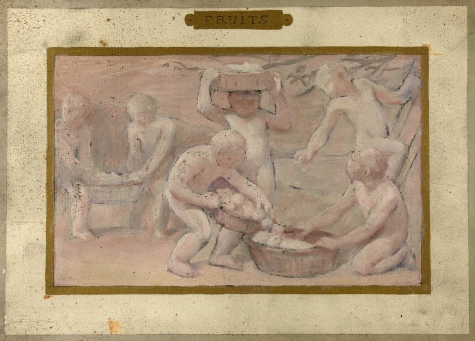 Albert Aublet - Esquisse pour la salle des fêtes de l'Hôtel de Ville , Fruits - PPP3807 - Petit Palais