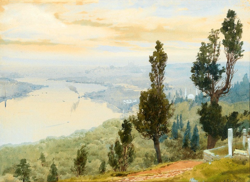 Albert Benois - A view of Istanbul from Eyüp Cemetery