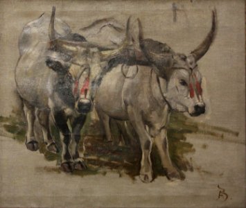 Albert Besnard - Attelage de zébus