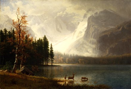 Albert Bierstadt - Estes Park, Colorado, Whyte's Lake. Free illustration for personal and commercial use.