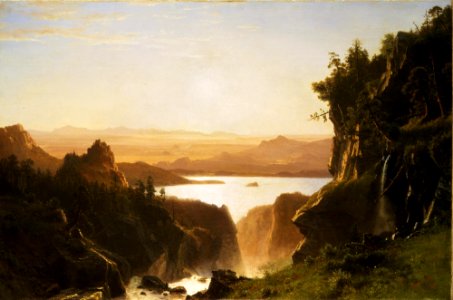 Albert Bierstadt - Island Lake, Wind River Range, Wyoming. Free illustration for personal and commercial use.