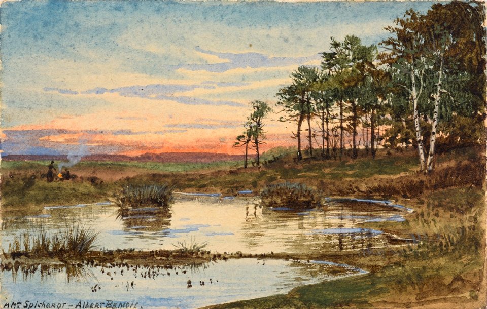 Albert Benois Sunset postcard 1906 r