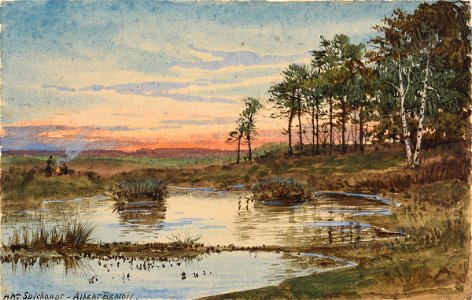 Albert Benois Sunset postcard 1906 r