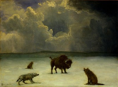 Albert Bierstadt - Trapped. Free illustration for personal and commercial use.