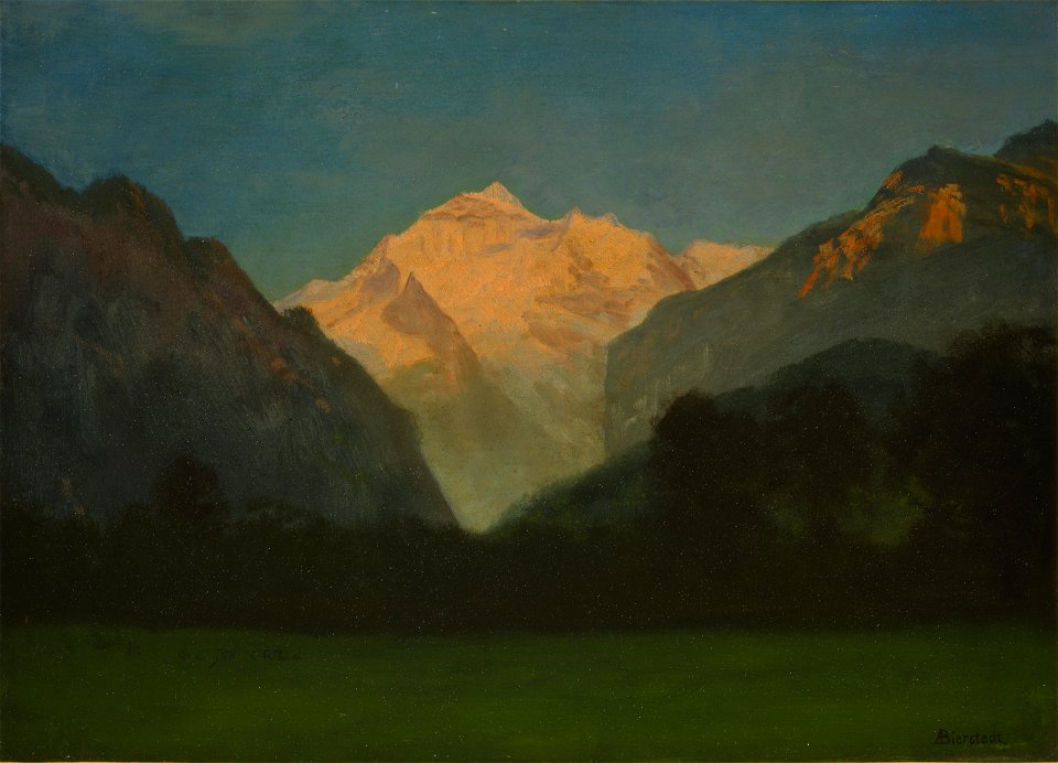 Albert Bierstadt - View of Glacier Park or Sunset on Peak