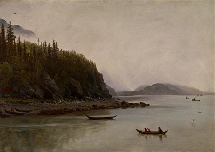 Albert Bierstadt - Indians Fishing - promised gift 44 indians-fishing - Crystal Bridges Museum of American Art