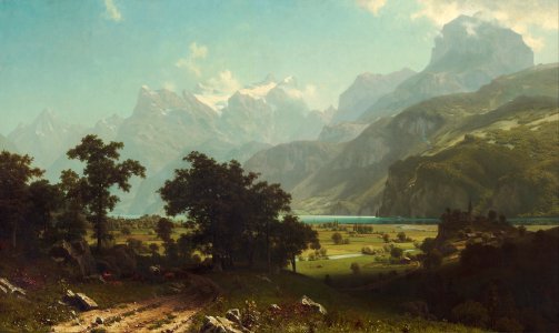 Albert Bierstadt - Lake Lucerne - Google Art Project. Free illustration for personal and commercial use.