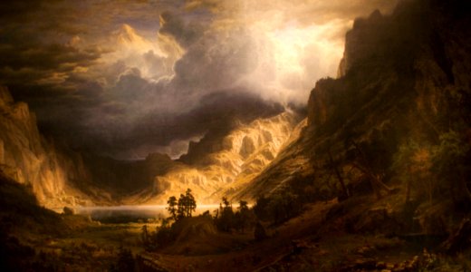 WLA brooklynmuseum Albert Bierstadt A Storm in the Rocky Mountains 1866. Free illustration for personal and commercial use.