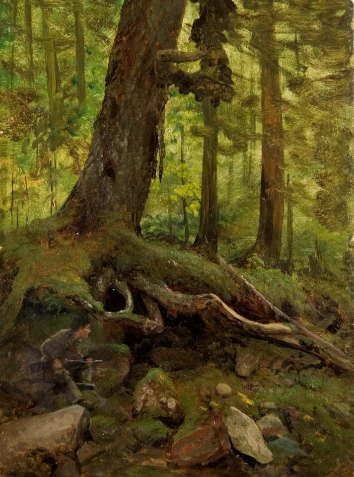 Albert Bierstadt - Hunter in the White Mountains Near Glen House (detail)