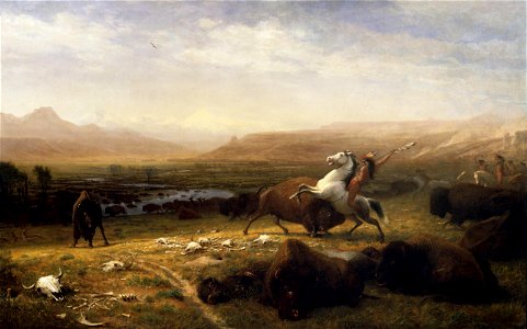 Albert Bierstadt - The Last of the Buffalo. Free illustration for personal and commercial use.