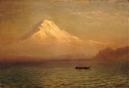 Albert Bierstadt - Sunrise on Mount Tacoma. Free illustration for personal and commercial use.