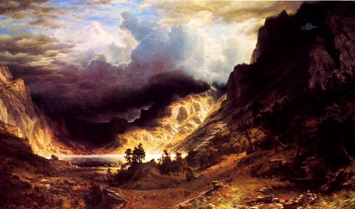 Bierstadt Albert A Storm in the Rocky Mountains Mr. Rosalie. Free illustration for personal and commercial use.