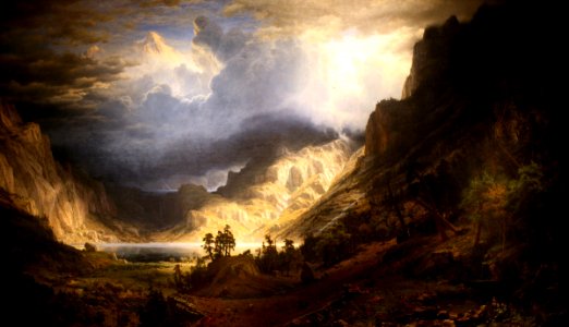 WLA brooklynmuseum Albert Bierstadt-A Storm in the Rocky Mountains. Free illustration for personal and commercial use.