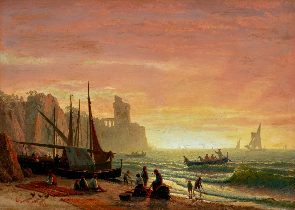 Albert bierstadt the fishing fleet093738)
