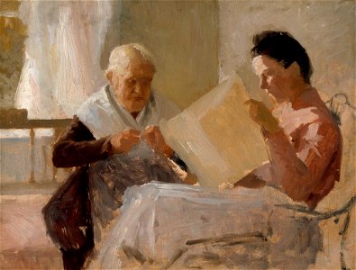 Albert Edelfelt - Annie Edelfelt with Fredrika Snygg - A III 1980 - Finnish National Gallery
