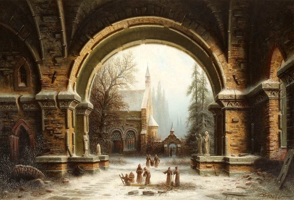Albert Bredow Klosterhof im Schnee