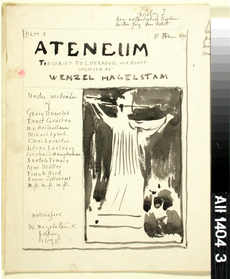 Albert Edelfelt - Ateneum-lehden kansiehdotus, julkaisija Wentzel Hagelstam - A II 1404-3 - Finnish National Gallery