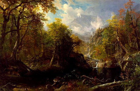 Albert Bierstadt, The Emerald Pool. Free illustration for personal and commercial use.