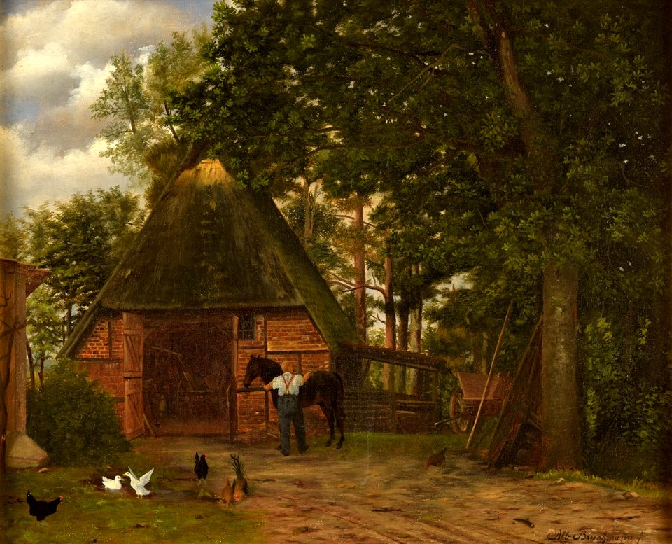 Albert Bruckmann Norddeutsches Gehöft 19Jh