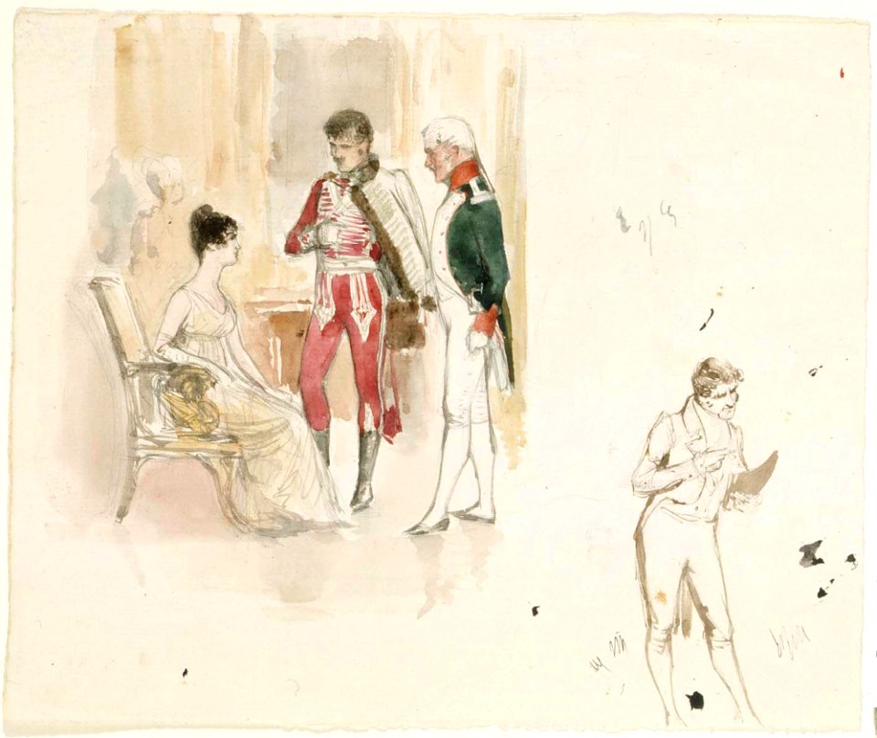 Albert Edelfelt - Istuva nainen ja kaksi herraa - A III 2022-14 - Finnish National Gallery