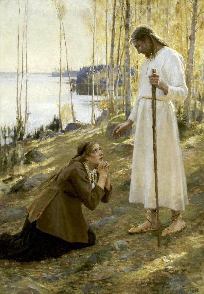 Albert Edelfelt - Christ and Mary Magdalene