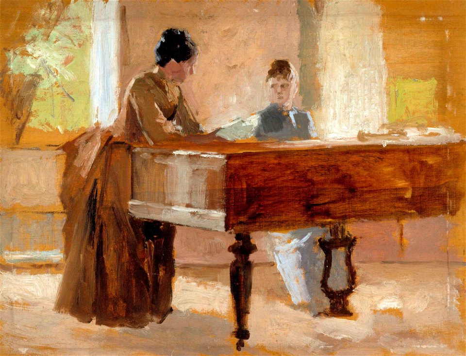 Albert Edelfelt - In the Drawing Room at Haikko, study for An Old Tune - A III 1977 - Finnish National Gallery