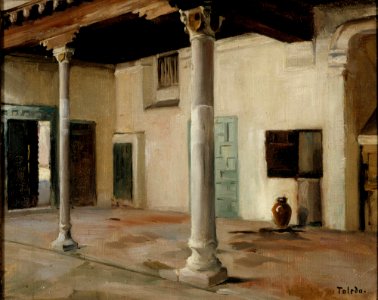 Albert Edelfelt - Courtyard in Toledo - A II 1514 - Finnish National Gallery. Free illustration for personal and commercial use.