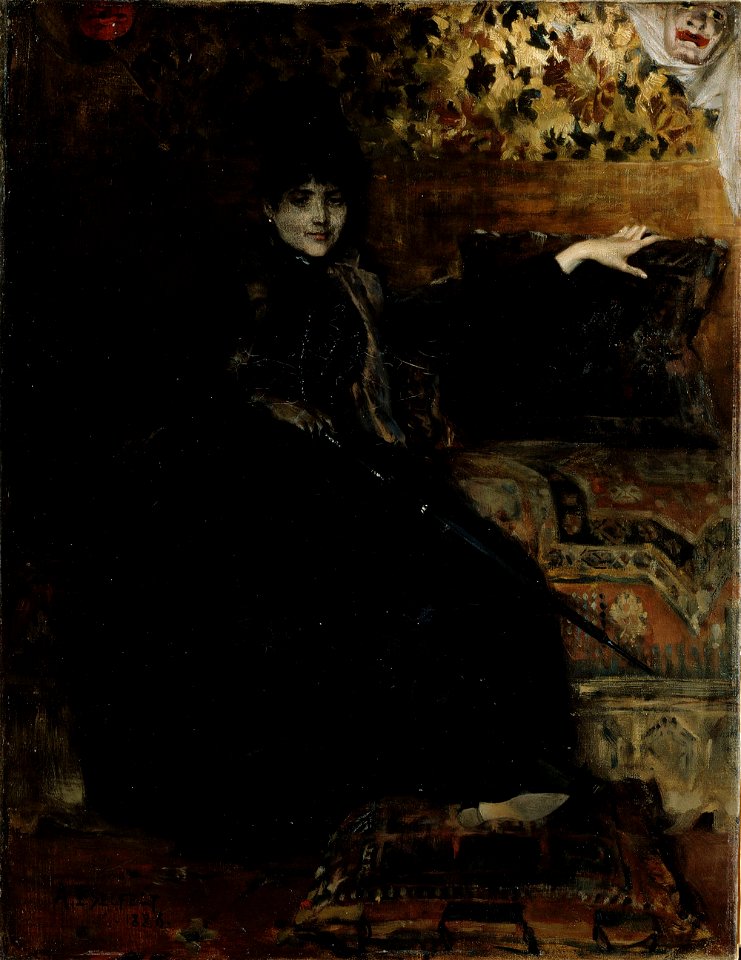 Albert Edelfelt - Lady in Black, Seated (Thérèse noire) - A I 537 - Finnish National Gallery