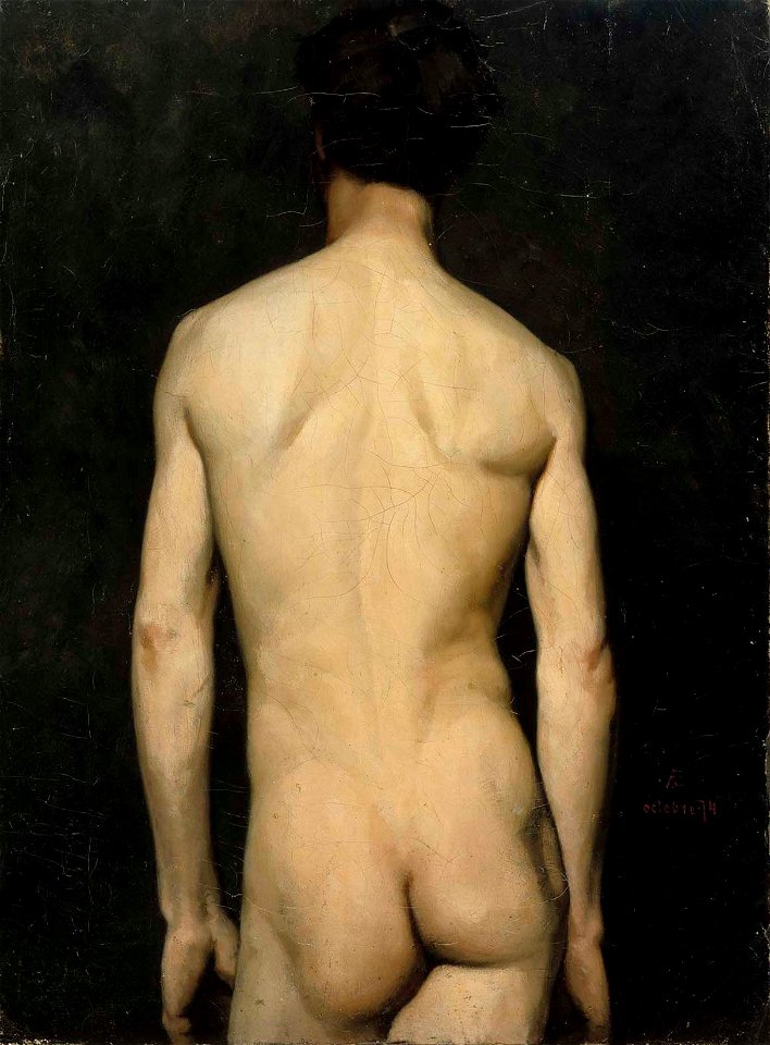 Albert Edelfelt - Male Model, academy study - A I 215 B - Finnish National Gallery