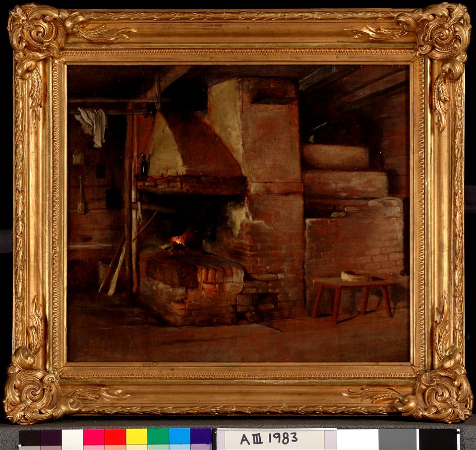 Albert Edelfelt - Sisäkuva uusmaalaisesta tuvasta - A III 1983 - Finnish National Gallery