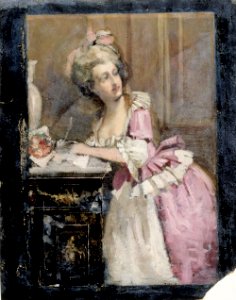 Albert Edelfelt - Lady Writing, Study II for the Rococo Lady - A III 1988 - Finnish National Gallery