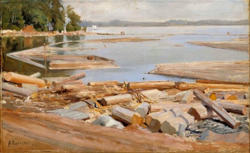 Albert Edelfelt - Log Raft - A IV 2825 - Finnish National Gallery