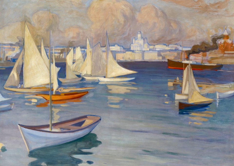 Albert Edelfelt - The Nyländska Jaktklubben Harbour in Helsinki - A II 782-7 - Finnish National Gallery