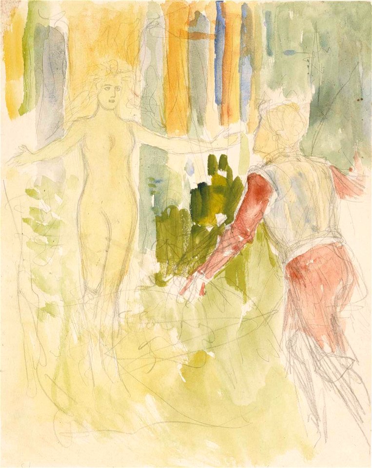 Albert Edelfelt - Metsänhaltia, sommitteluluonnos - A III 2022-20 - Finnish National Gallery