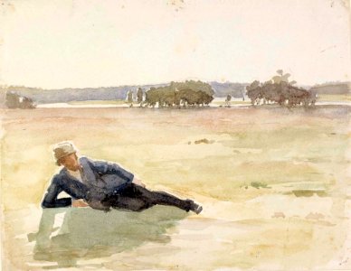 Albert Edelfelt - Niityllä loikoileva mies - A III 2022-8 - Finnish National Gallery