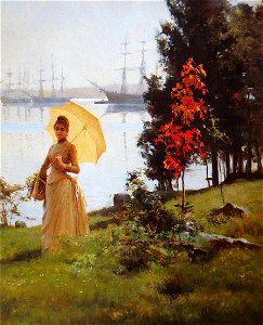 Albert Edelfelt - Young Woman Holding a Parasol