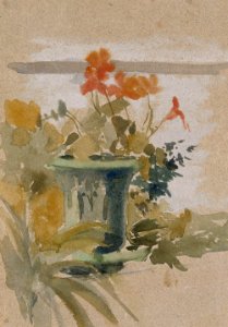 Albert Edelfelt - Pelargoniums on the Terrace - A III 2022-51 - Finnish National Gallery