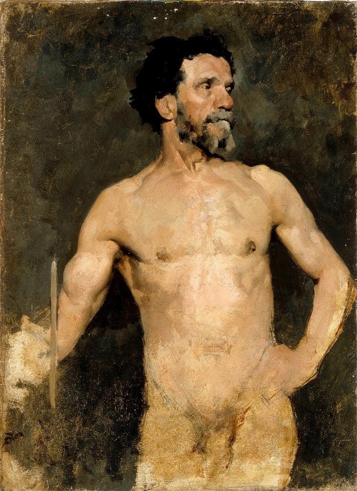 Albert Edelfelt - Male Model, Study - A I 215 F - Finnish National Gallery