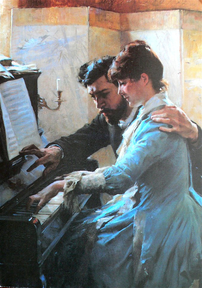 Albert Edelfelt - Playing the piano