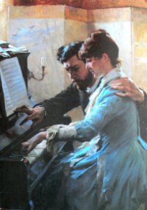 Albert Edelfelt - Playing the piano